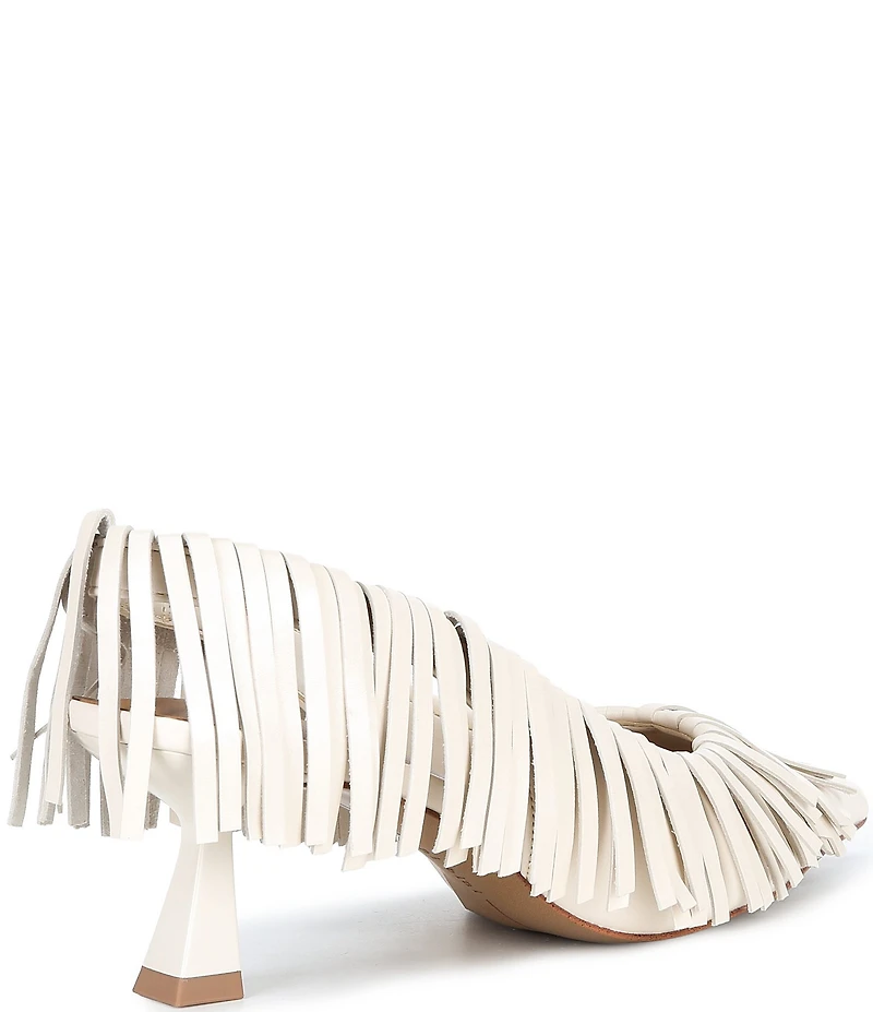 Gianni Bini Warrick Leather Fringe Slingback Pumps