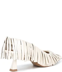 Gianni Bini Warrick Leather Fringe Slingback Pumps