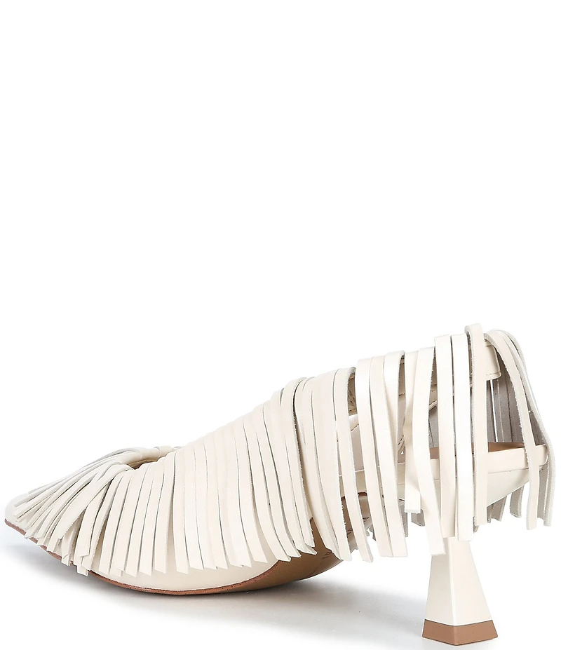Gianni Bini Warrick Leather Fringe Slingback Pumps
