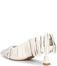 Gianni Bini Warrick Leather Fringe Slingback Pumps