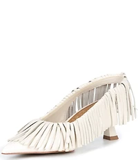 Gianni Bini Warrick Leather Fringe Slingback Pumps