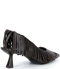Gianni Bini Warrick Leather Fringe Slingback Pumps