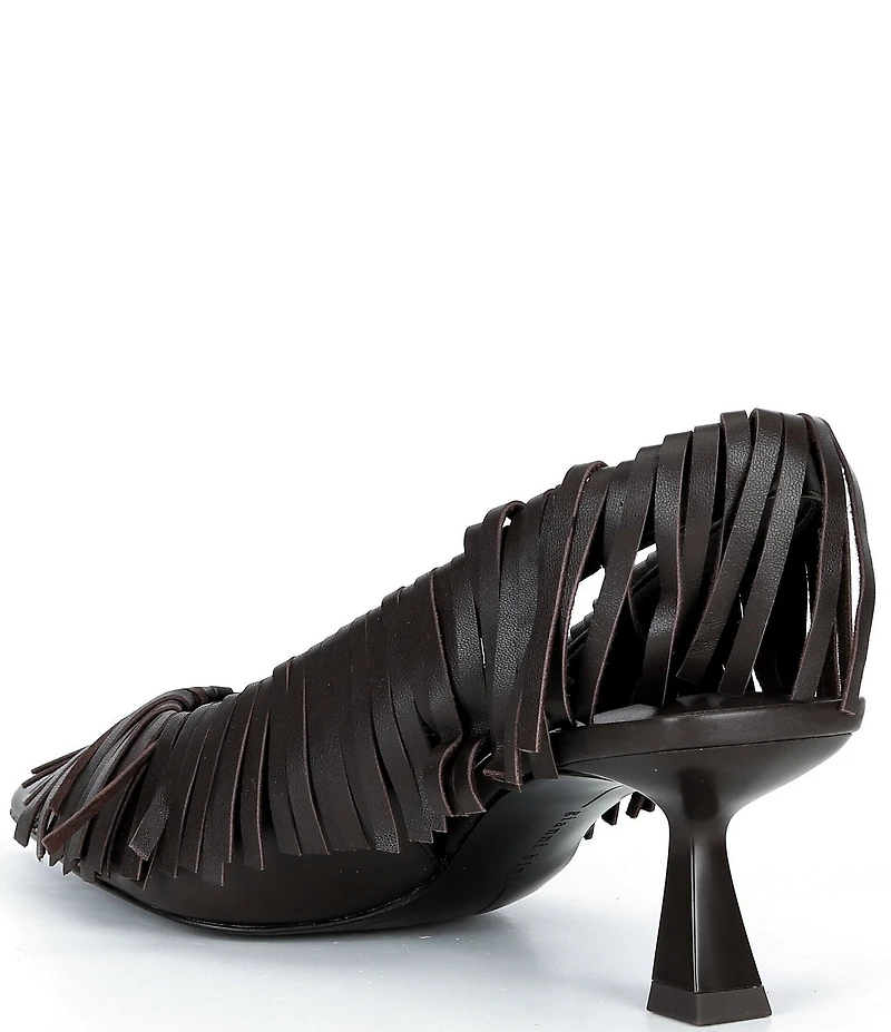 Gianni Bini Warrick Leather Fringe Slingback Pumps