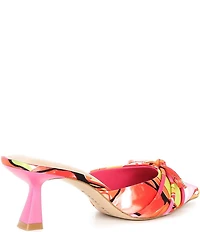 Gianni Bini Webbie Satin Printed Bow Detail Pointed Toe Dress Mules