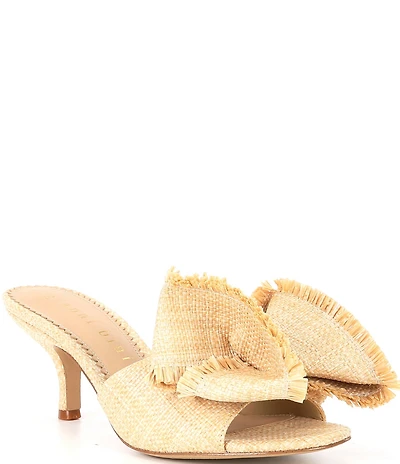 Gianni Bini Wendell Raffia Bow Dress Slide Sandals