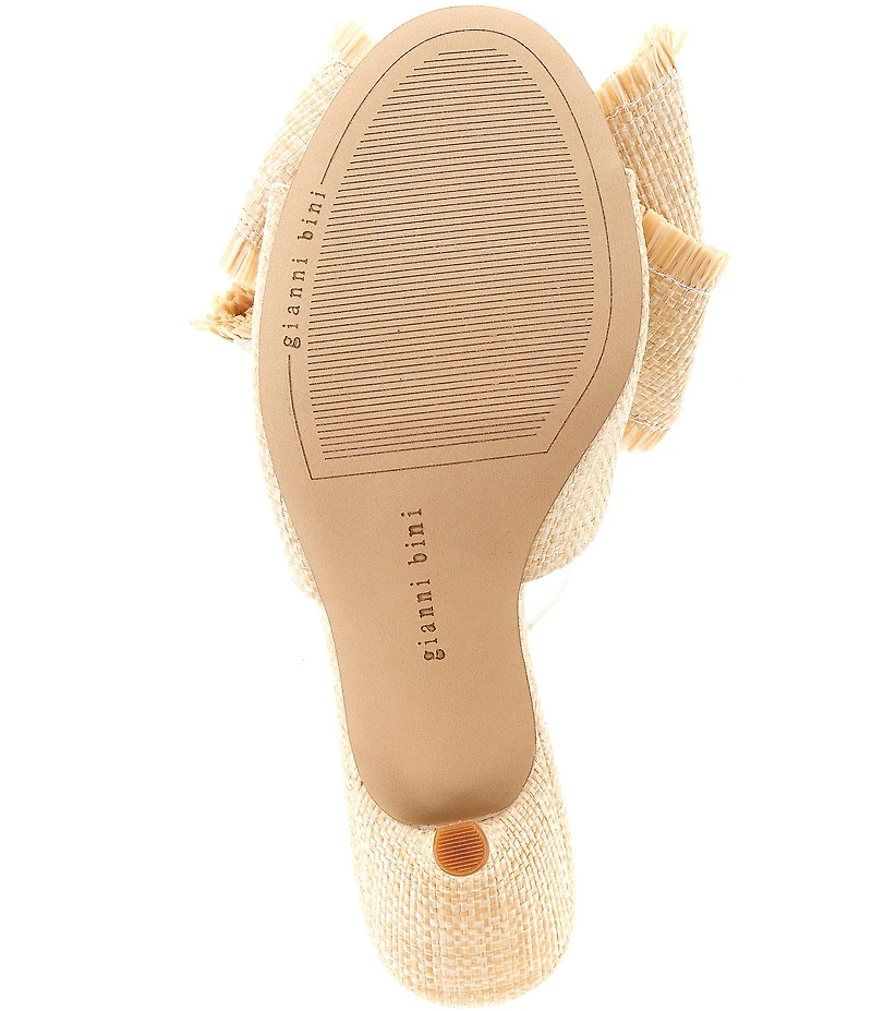 Gianni Bini Wendell Raffia Bow Dress Slide Sandals