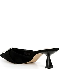 Gianni Bini Wendella Suede Buckle Ornament Dress Mules
