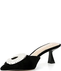 Gianni Bini Wendella Suede Buckle Ornament Dress Mules