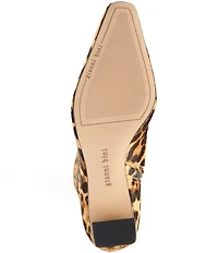 Gianni Bini Weslye Leopard Print Haircalf Snip Toe Kitten Block Heel Boots
