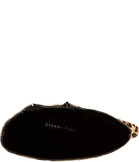 Gianni Bini Weslye Leopard Print Haircalf Snip Toe Kitten Block Heel Boots