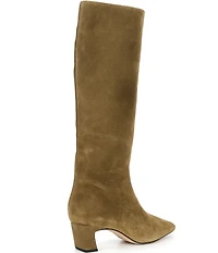 Gianni Bini Weslye Suede Snip Toe Kitten Block Heel Boots
