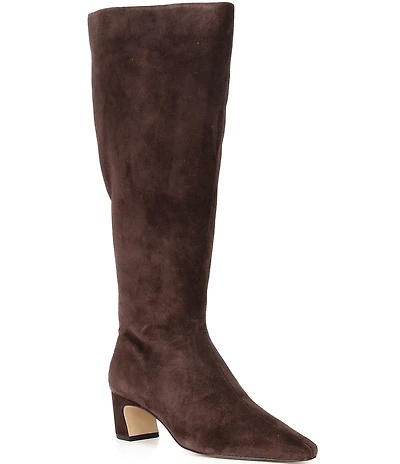 Gianni Bini Weslye Suede Snip Toe Kitten Block Heel Boots