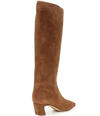 Gianni Bini Weslye Suede Snip Toe Kitten Block Heel Boots