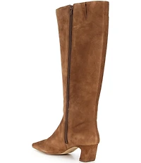 Gianni Bini Weslye Suede Snip Toe Kitten Block Heel Boots