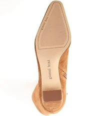 Gianni Bini Weslye Suede Snip Toe Kitten Block Heel Boots