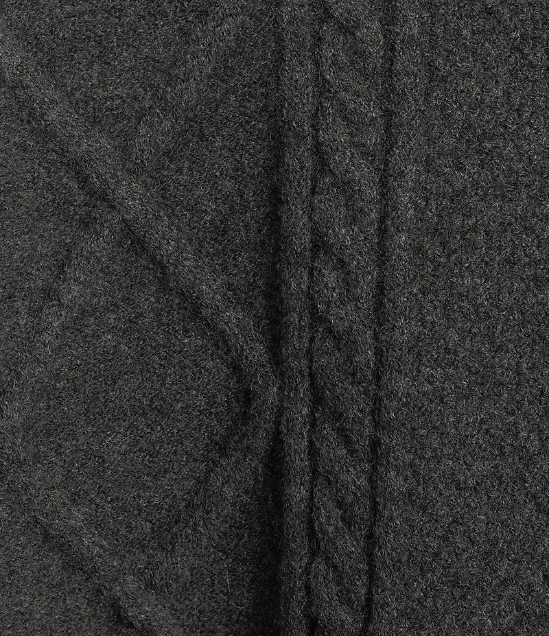 Gianni Bini Wool Blend Cable Crew Neck Long Sleeve Cardigan