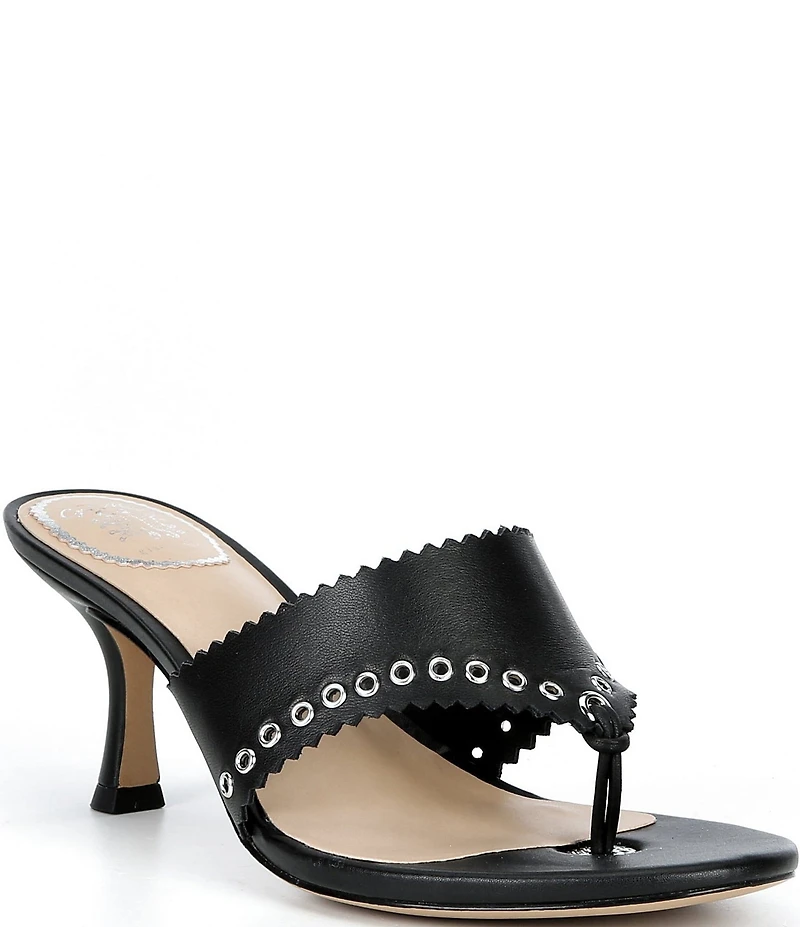 Gianni Bini x Cyd Morris The Capri Leather Eyelet Thong Dress Sandals