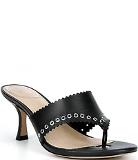 Gianni Bini x Cyd Morris The Capri Leather Eyelet Thong Dress Sandals