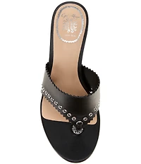 Gianni Bini x Cyd Morris The Capri Leather Eyelet Thong Dress Sandals