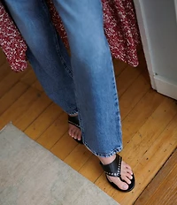 Gianni Bini x Cyd Morris The Capri Leather Eyelet Thong Dress Sandals