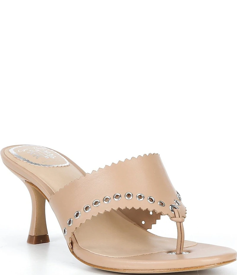Gianni Bini x Cyd Morris The Capri Leather Eyelet Thong Dress Sandals