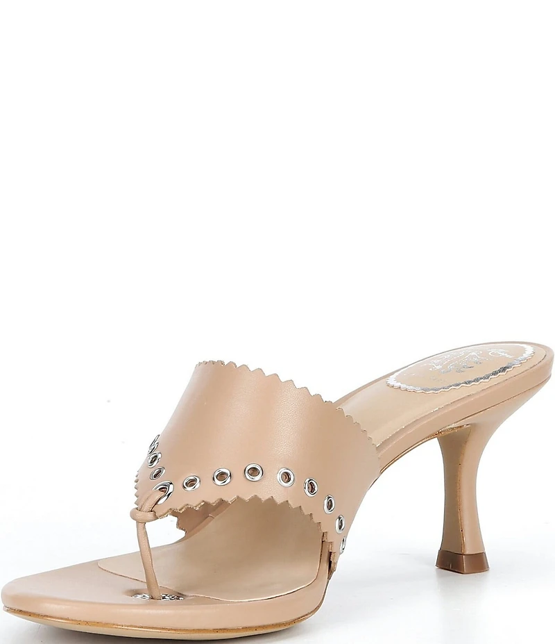 Gianni Bini x Cyd Morris The Capri Leather Eyelet Thong Dress Sandals