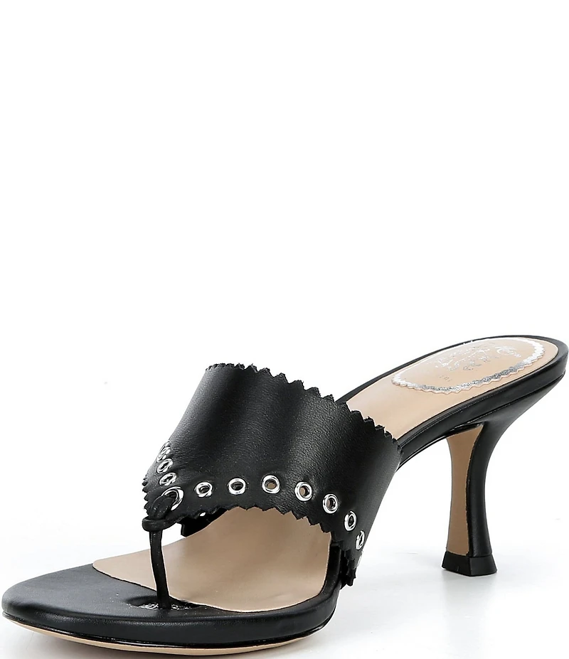 Gianni Bini x Cyd Morris The Capri Leather Eyelet Thong Dress Sandals