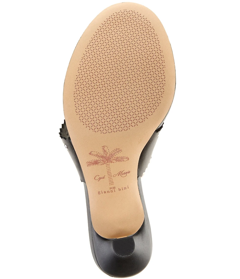 Gianni Bini x Cyd Morris The Capri Leather Eyelet Thong Dress Sandals