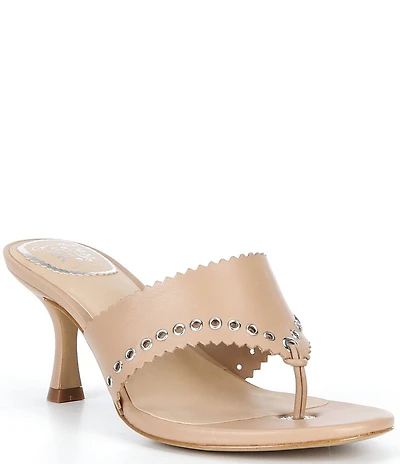 Gianni Bini x Cyd Morris The Capri Leather Eyelet Thong Dress Sandals