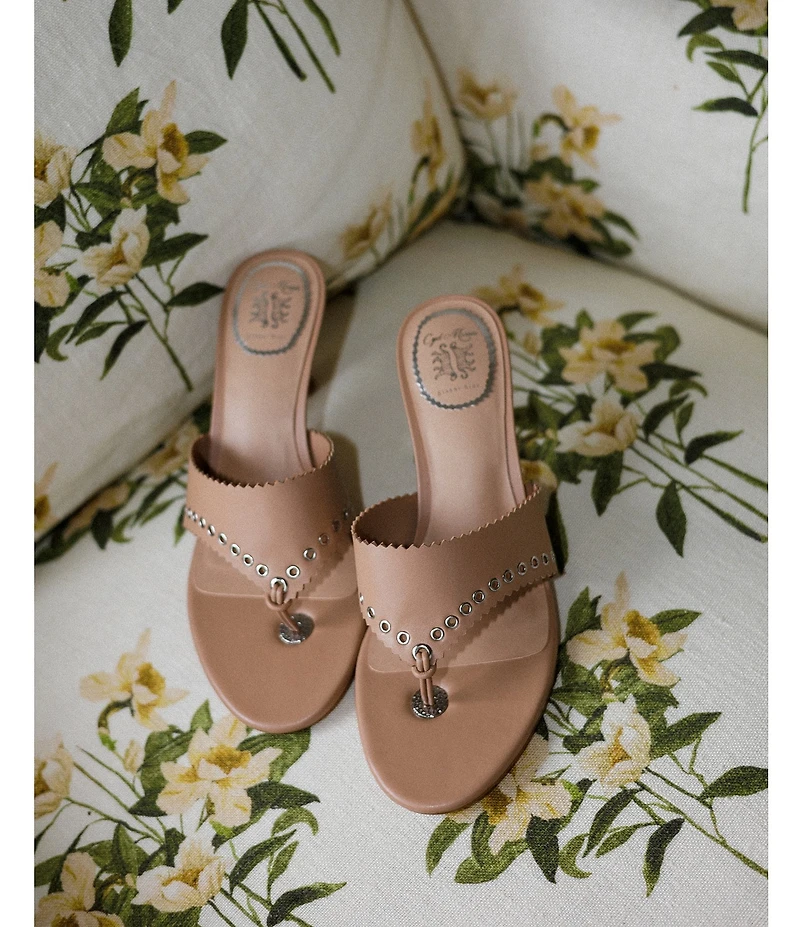 Gianni Bini x Cyd Morris The Capri Leather Eyelet Thong Dress Sandals