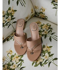 Gianni Bini x Cyd Morris The Capri Leather Eyelet Thong Dress Sandals