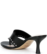 Gianni Bini x Cyd Morris The Capri Leather Eyelet Thong Dress Sandals