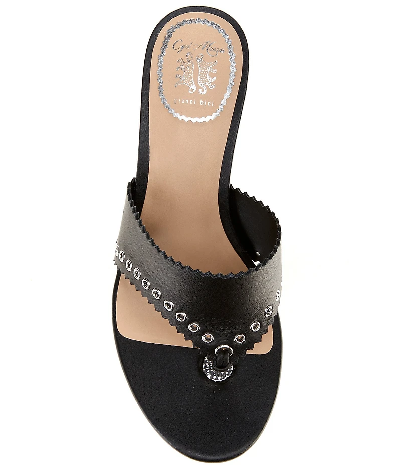 Gianni Bini x Cyd Morris The Capri Leather Eyelet Thong Dress Sandals