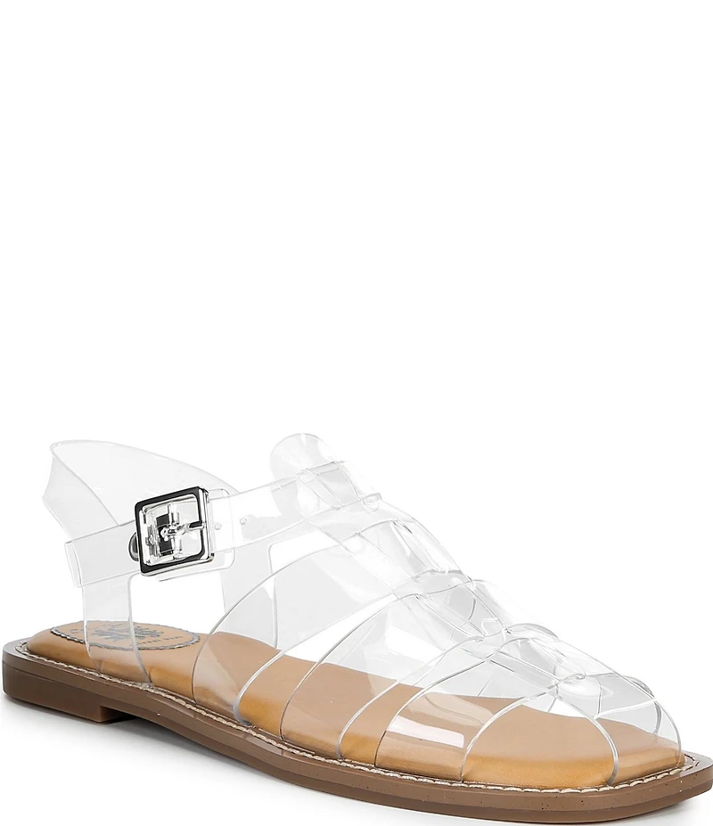 Gianni Bini x Cyd Morris The Captain Clear Vinyl Square Toe Fisherman Sandals