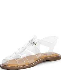 Gianni Bini x Cyd Morris The Captain Clear Vinyl Square Toe Fisherman Sandals