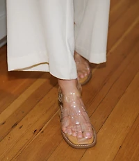 Gianni Bini x Cyd Morris The Captain Clear Vinyl Square Toe Fisherman Sandals