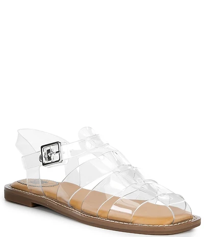 Gianni Bini x Cyd Morris The Captain Clear Vinyl Square Toe Fisherman Sandals