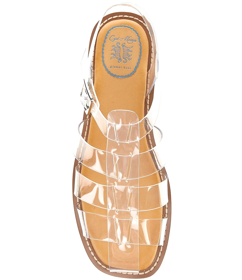 Gianni Bini x Cyd Morris The Captain Clear Vinyl Square Toe Fisherman Sandals