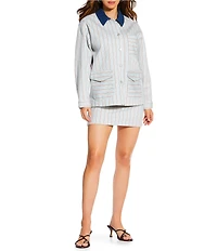 Gianni Bini x Cyd Morris Louie Denim Stripe Jacket