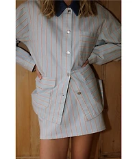 Gianni Bini x Cyd Morris Louie Denim Stripe Jacket
