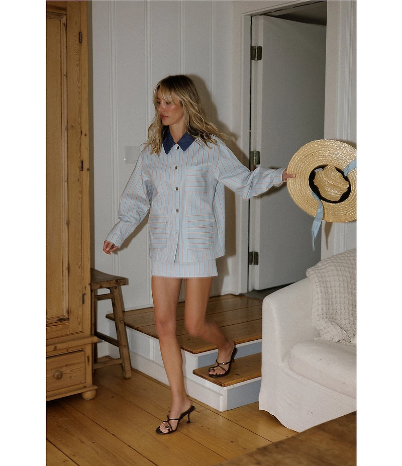 Gianni Bini x Cyd Morris Louie Denim Stripe Jacket