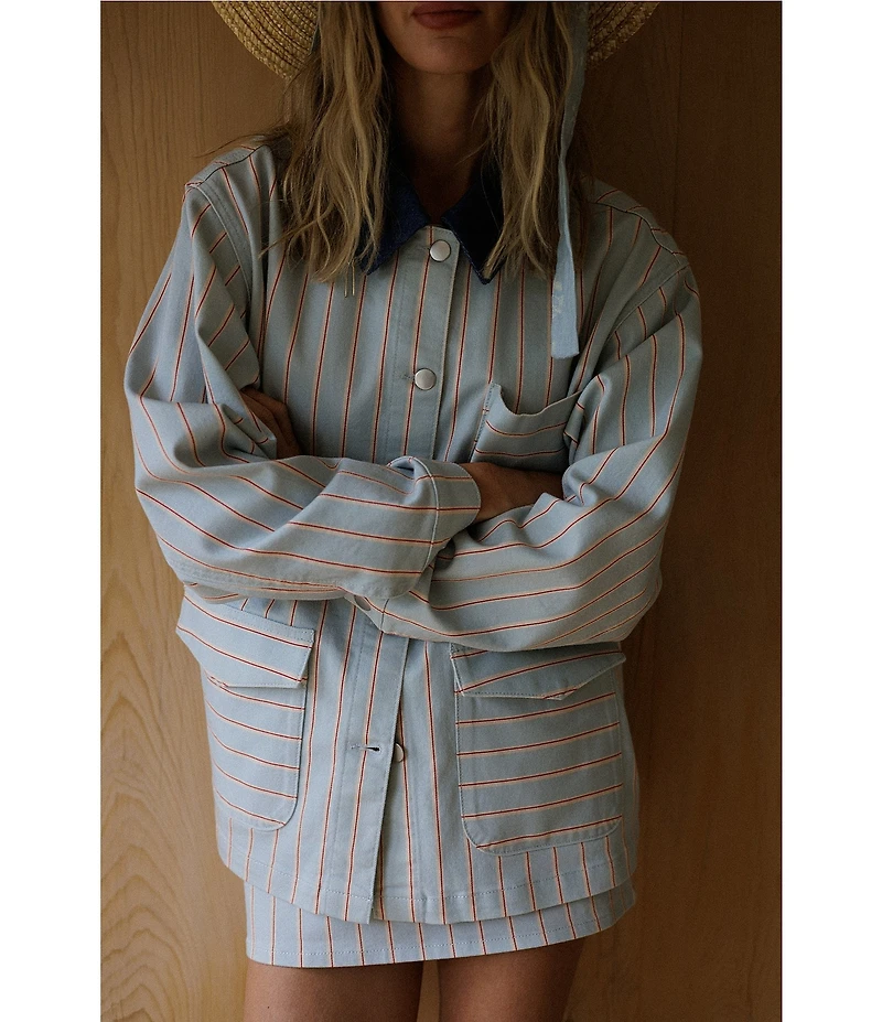 Gianni Bini x Cyd Morris Louie Denim Stripe Jacket