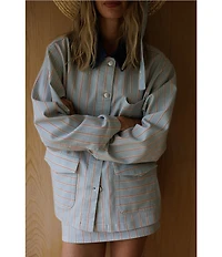 Gianni Bini x Cyd Morris Louie Denim Stripe Jacket