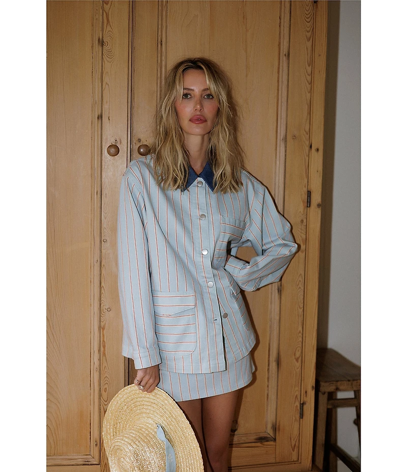 Gianni Bini x Cyd Morris Louie Denim Stripe Jacket