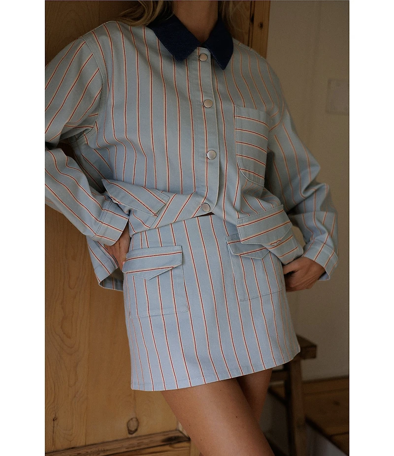 Gianni Bini x Cyd Morris Louie Denim Stripe Jacket