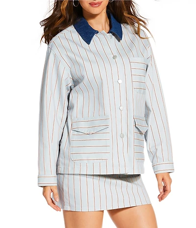 Gianni Bini x Cyd Morris Louie Denim Stripe Coordinating Jacket