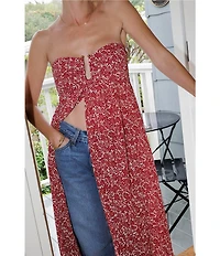 Gianni Bini x Cyd Morris The Millie Ditsy Floral U-Hardware Detail Sleeveless Dress Cover Up