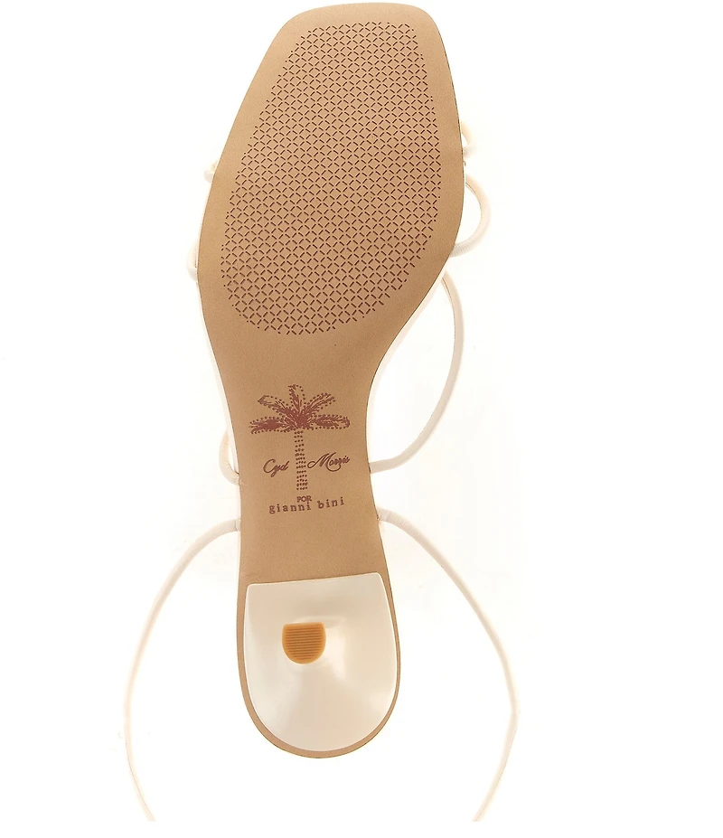 Gianni Bini x Cyd Morris The Minnie Leather Dangle Beaded Seashell Ankle Wrap Sandals