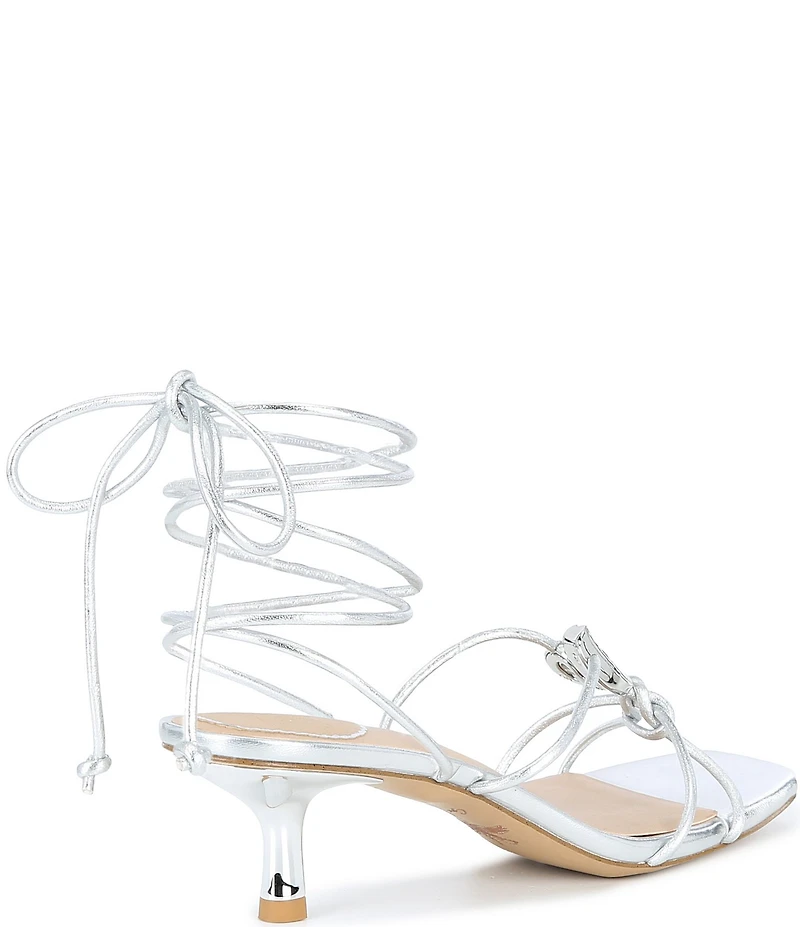 Gianni Bini x Cyd Morris The Minnie Leather Seashell Ankle Wrap Sandals
