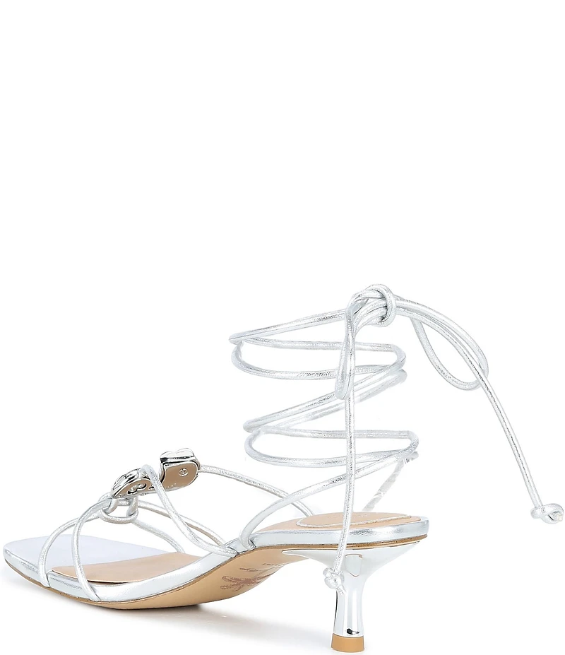 Gianni Bini x Cyd Morris The Minnie Leather Seashell Ankle Wrap Sandals